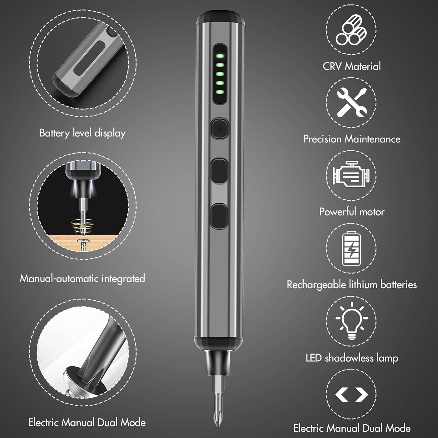 The Tool Storage™ Precision Electric Screwdriver Set - 68 in 1