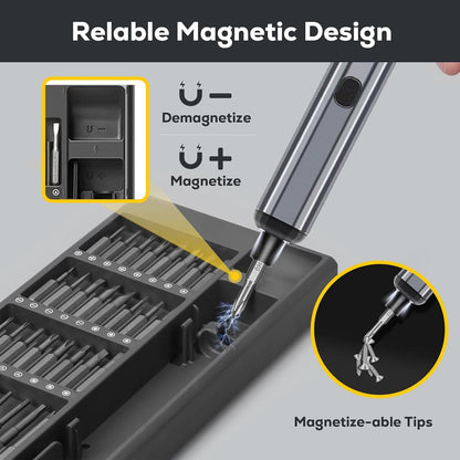 The Tool Storage™ Precision Electric Screwdriver Set - 68 in 1